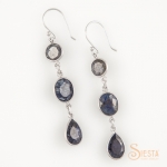 Lapis Earrings on Hook set in Sterling Silver